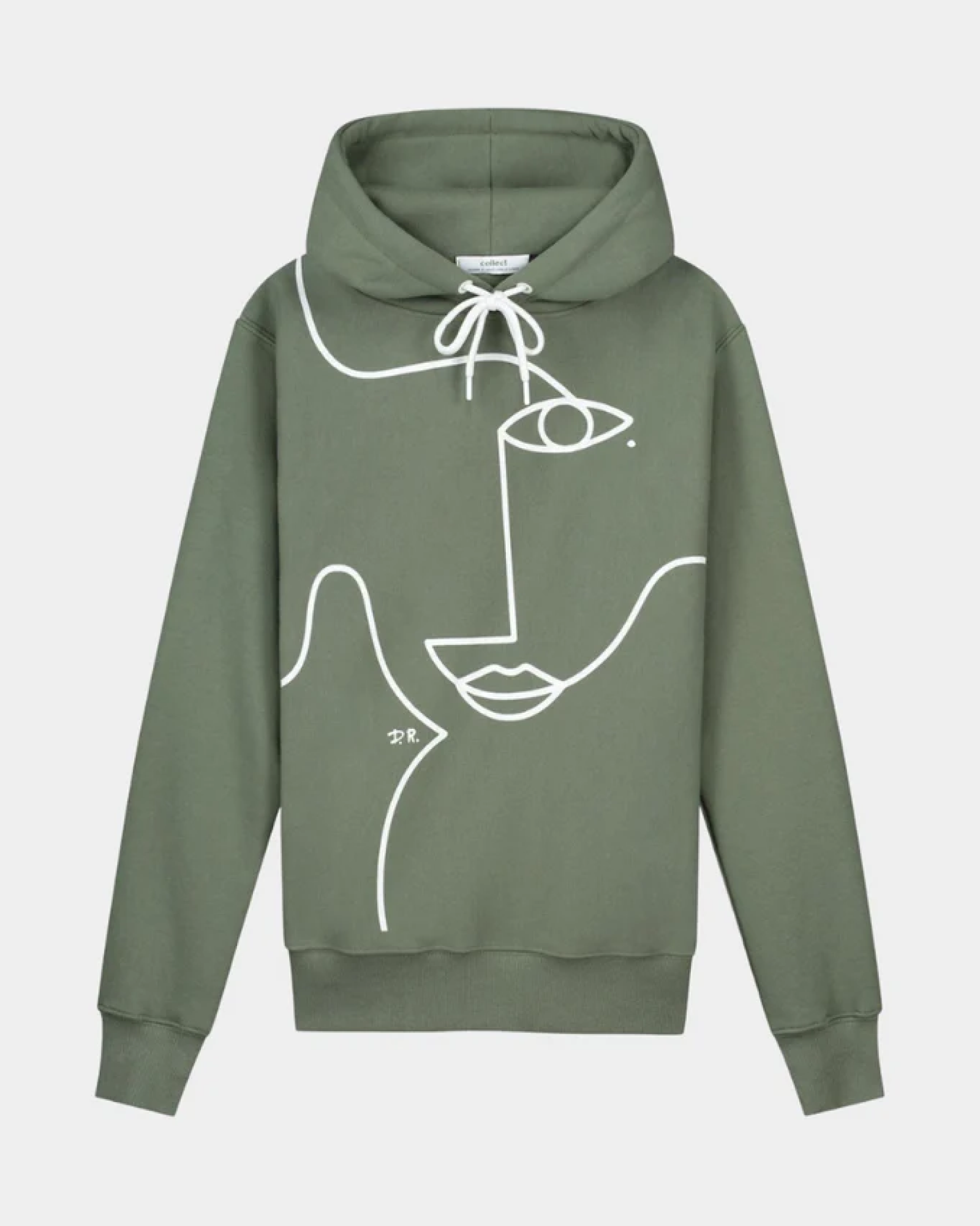 line art hoodie green
