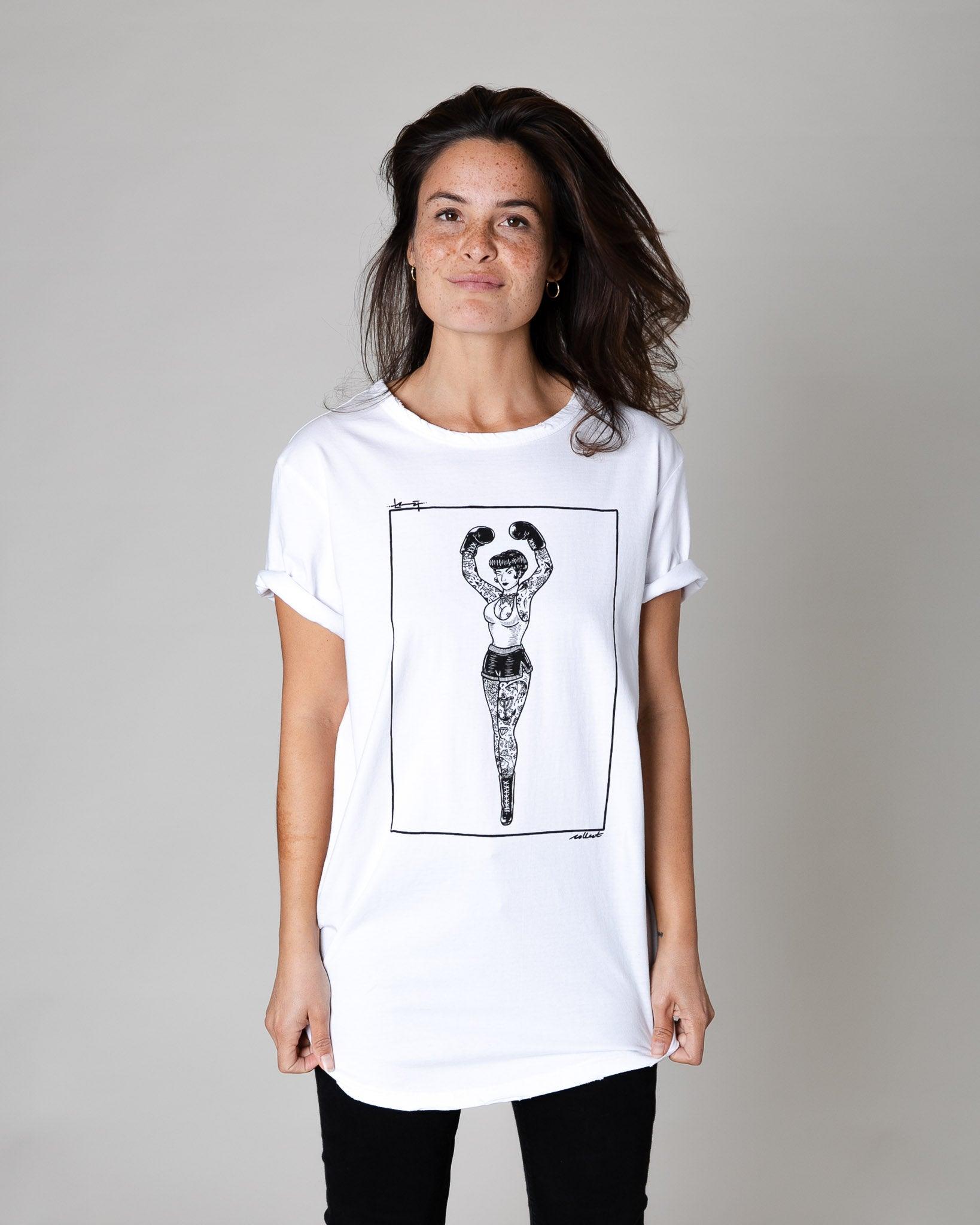 Tee-shirt Boxer Femme Blanc
