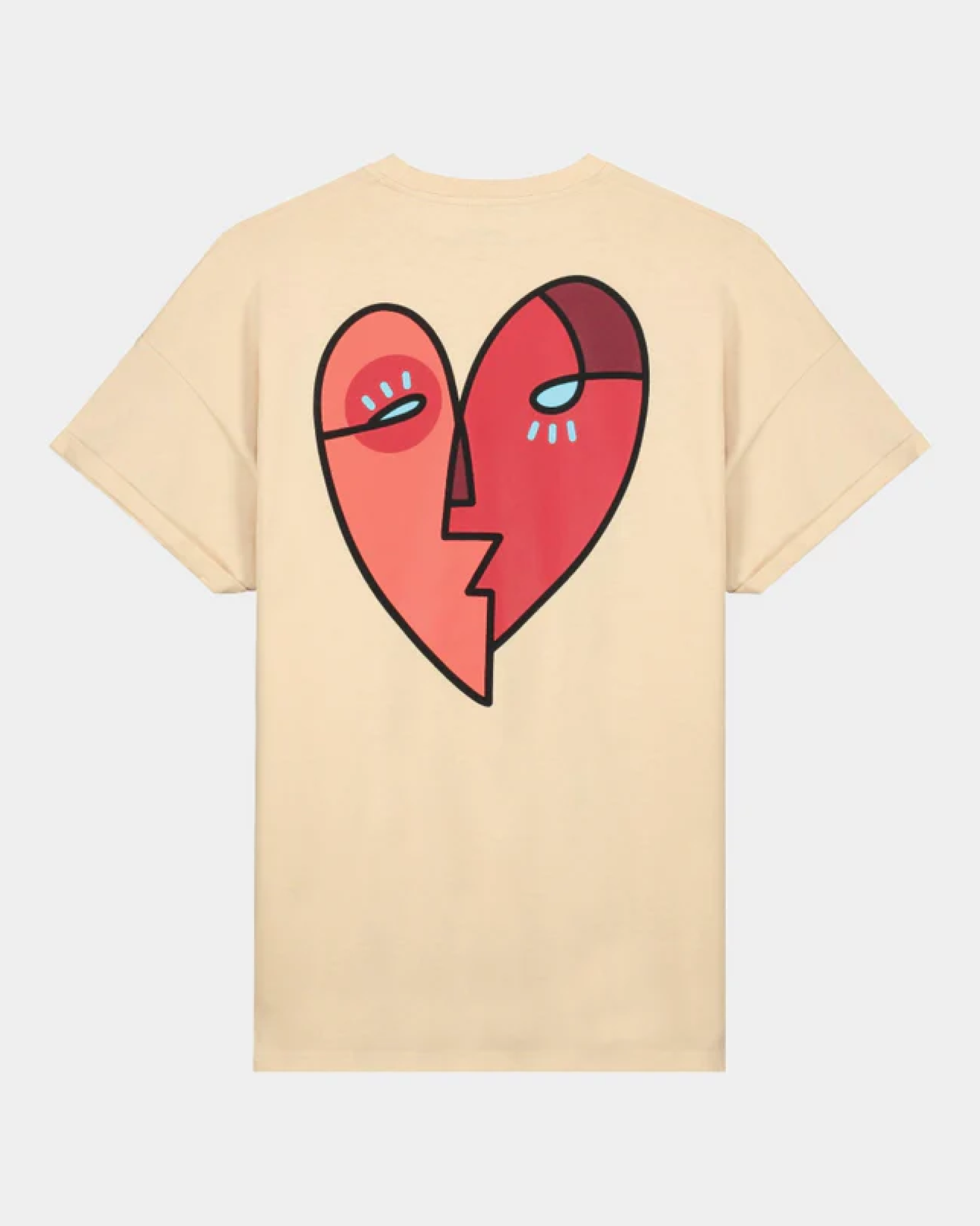 Beige T-shirt Heart Artwork