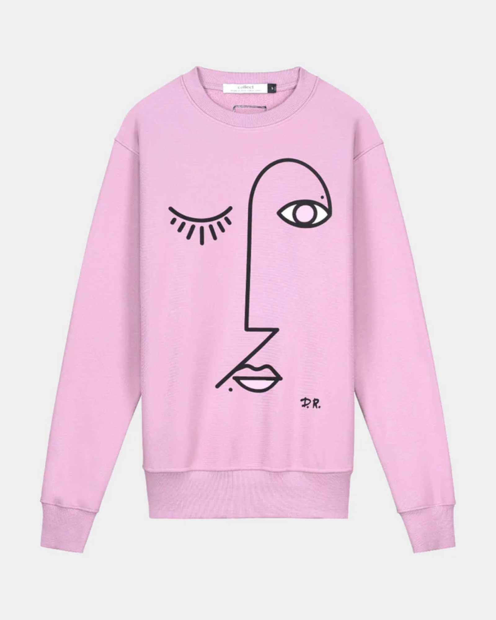 line art sweater purple