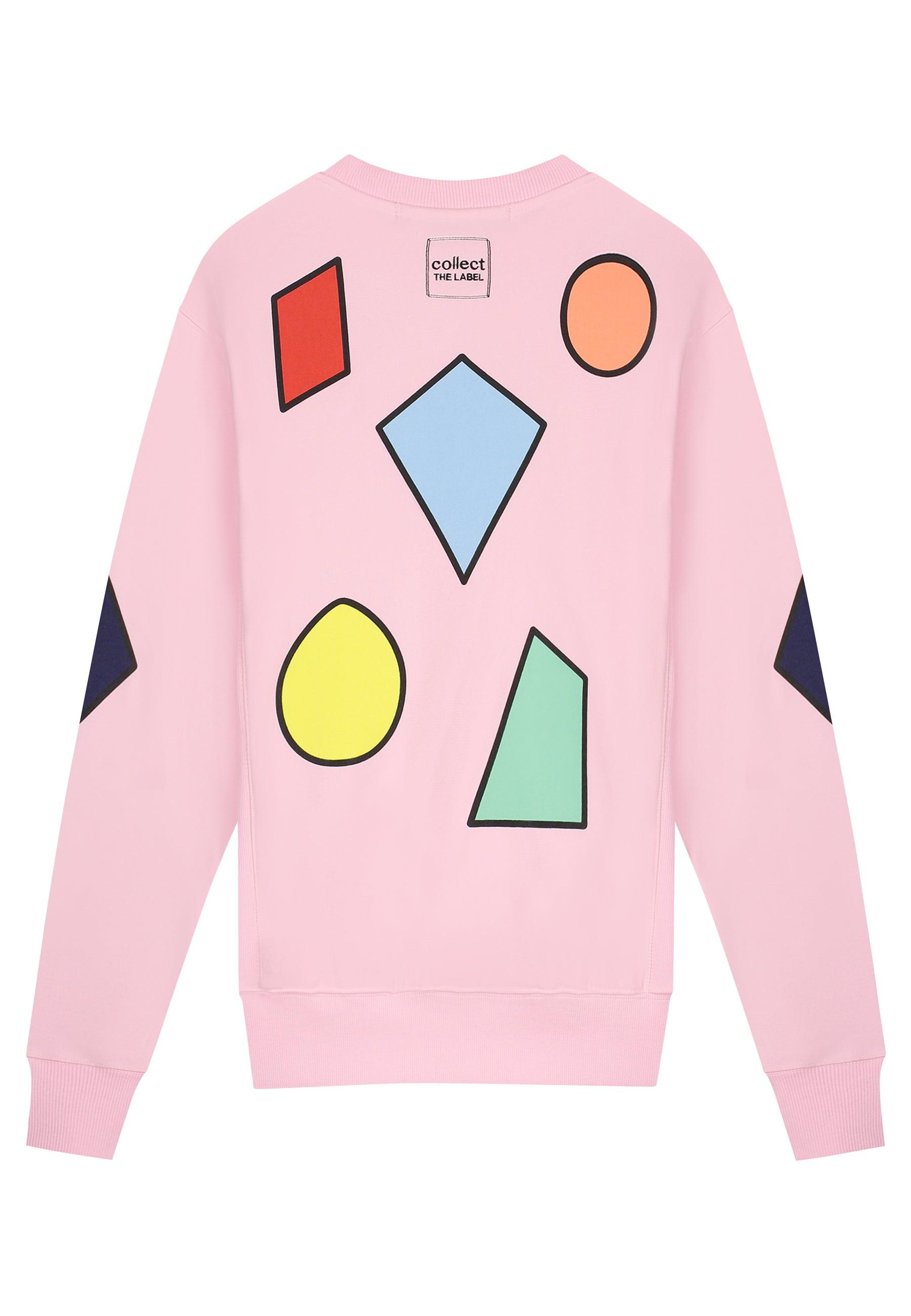 Suéter de deleite geométrico rosado
