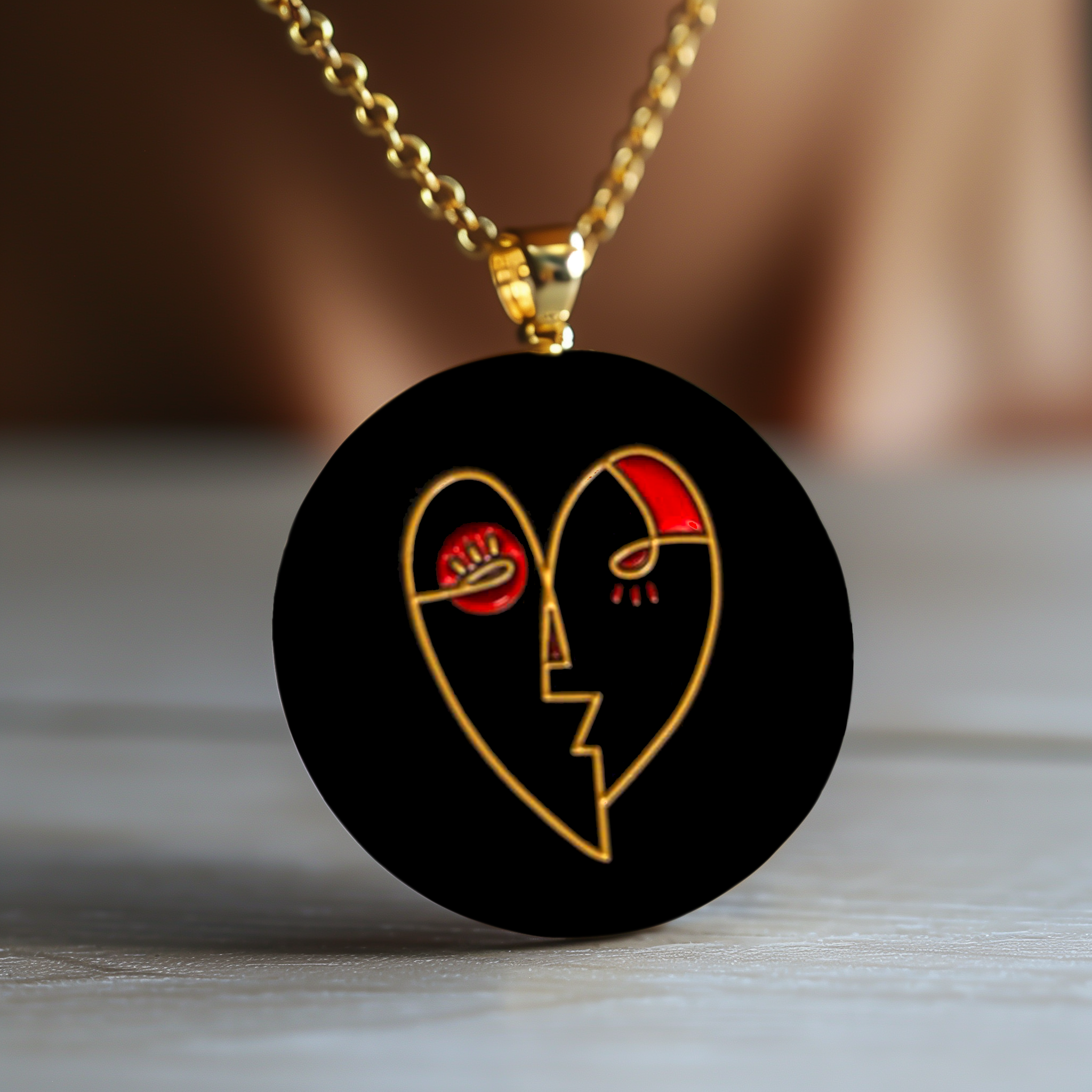 Necklace Heart Black